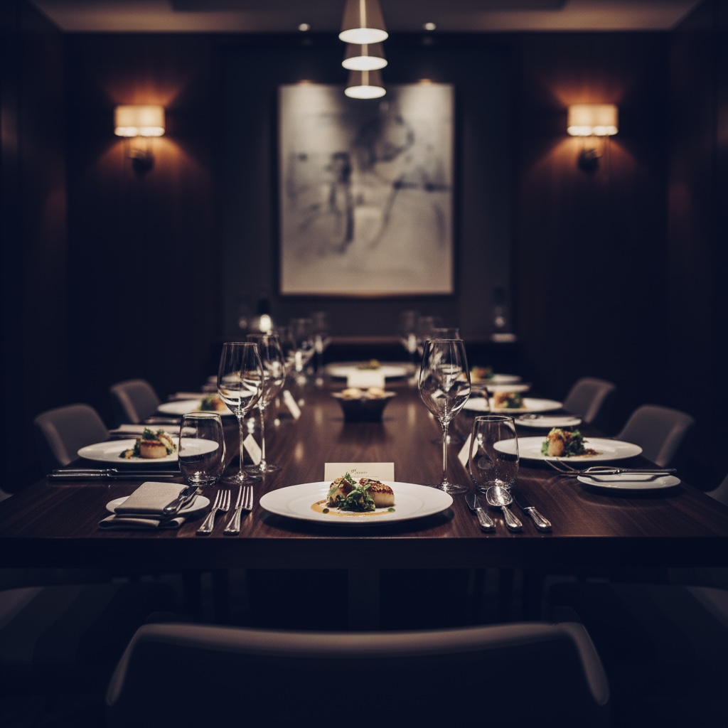 A set dining table in an elegant room - Vox Concierge ( Nightlife )